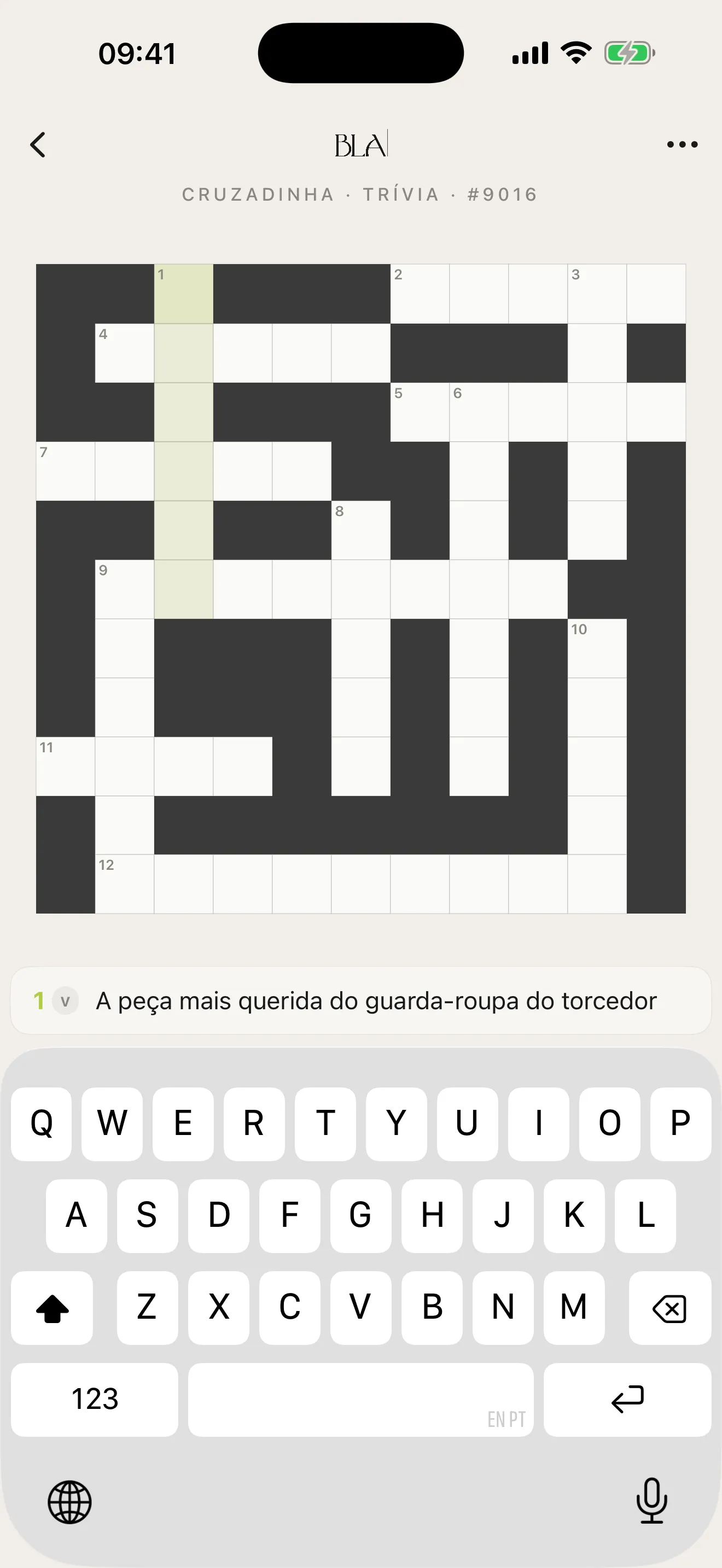 Cruzadinha BLA, Trivia da Copa em jogo