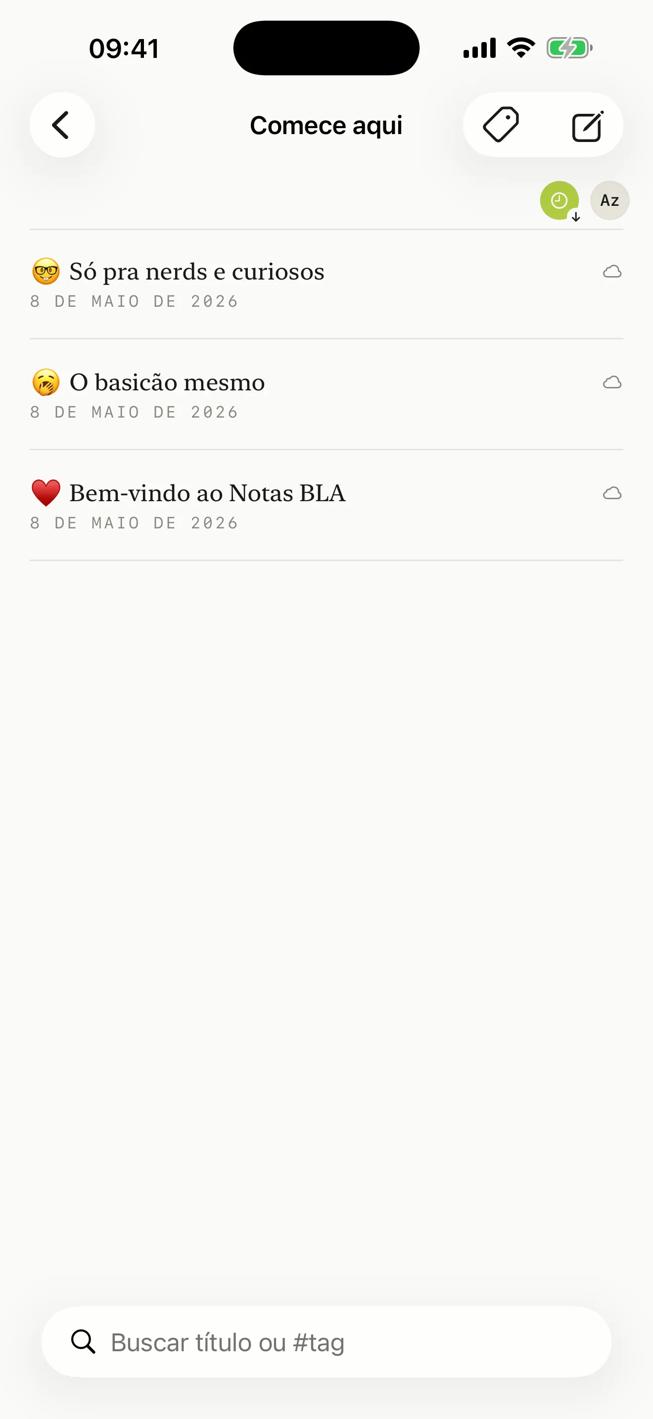 Notas BLA no iPhone, captura de tela 2 de 5