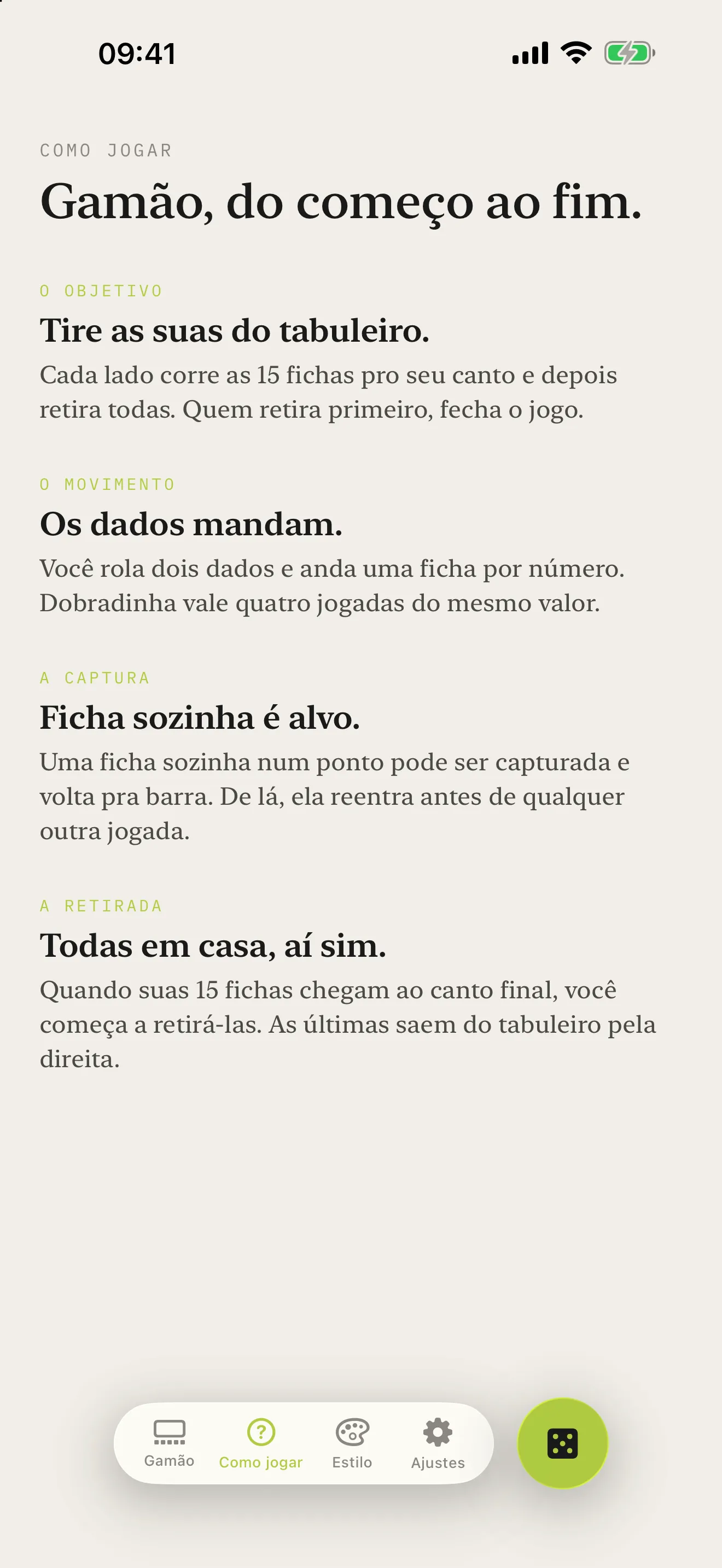 Gamão BLA: como jogar