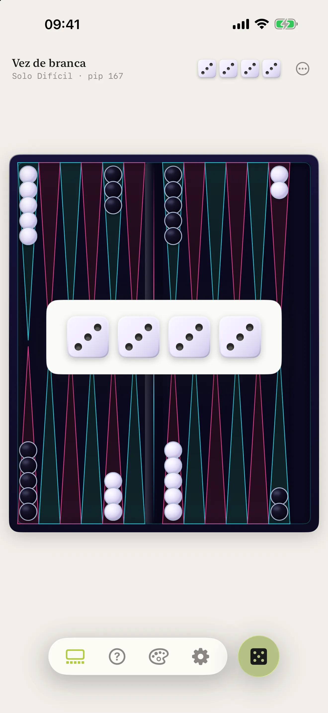 Gamão BLA: dados no neon