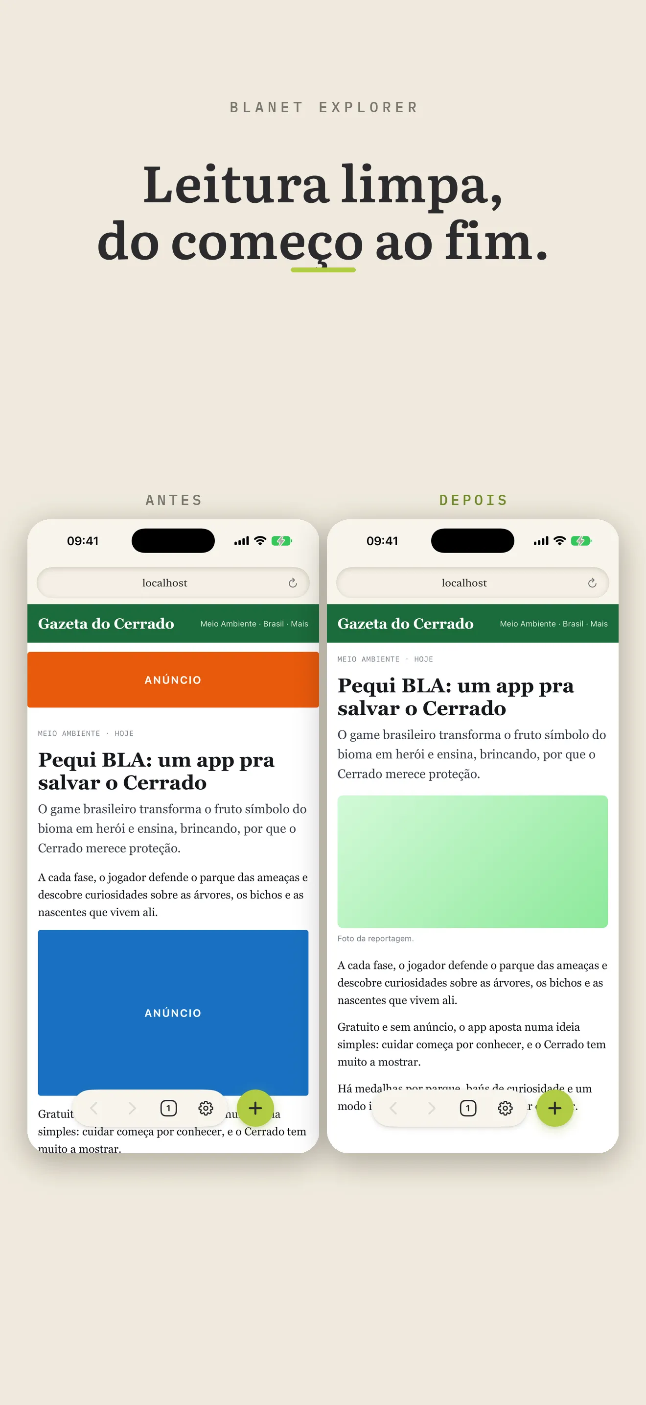 Um app da BLA aberto no BLAnet: pequi